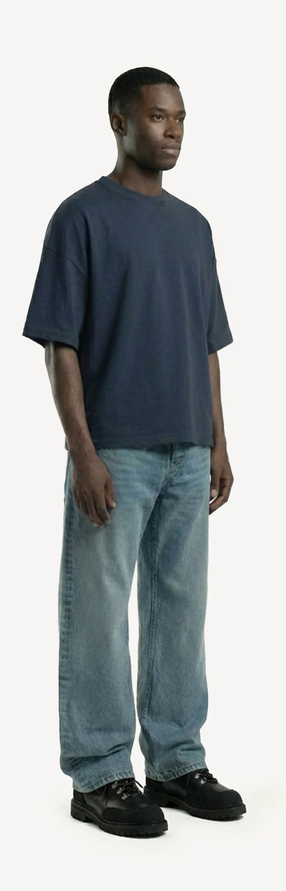 Navy Blue Oversized Boxy Tee. - Image 3