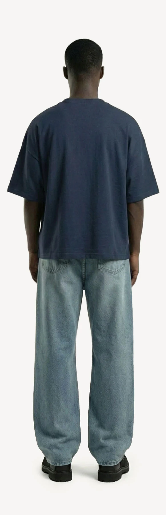 Navy Blue Oversized Boxy Tee. - Image 6