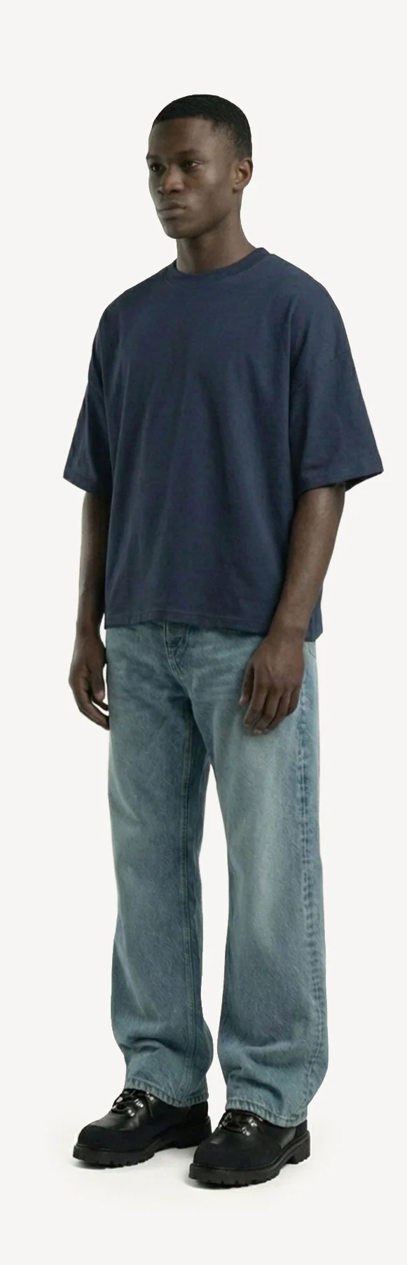 Navy Blue Oversized Boxy Tee. - Image 9