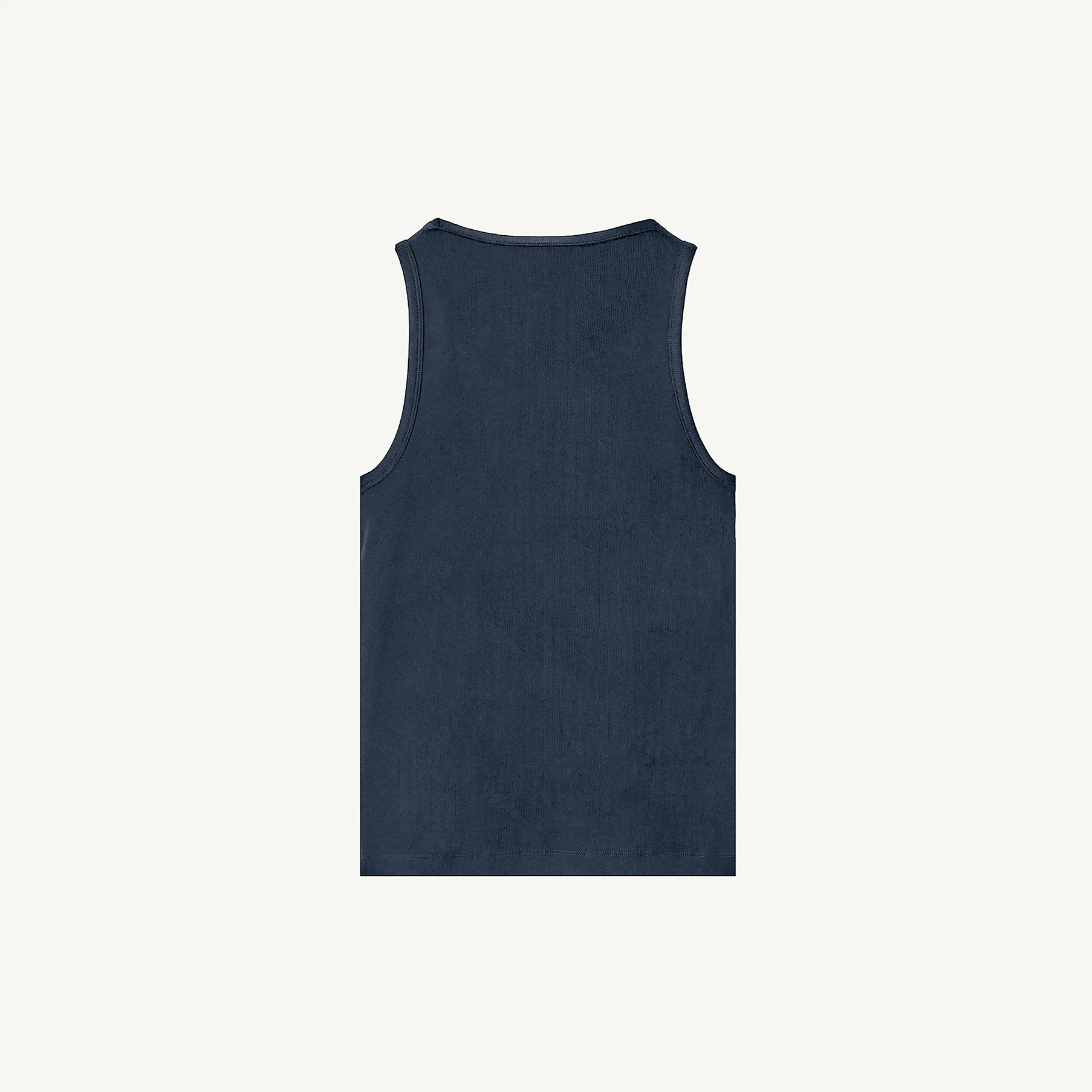 Navy Blue Slim Ribbed Tank. - Image 11