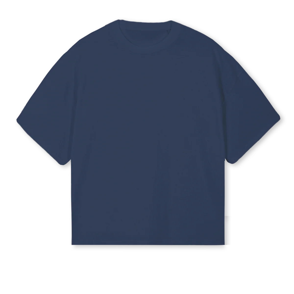 NAVYBXYCREAMWELLNESS Navy Blue Oversized Boxy Tee.