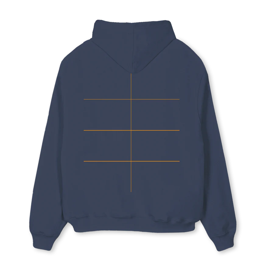 NAVYWHITEONE Navy Blue Oversized Hoodie. - Image 2