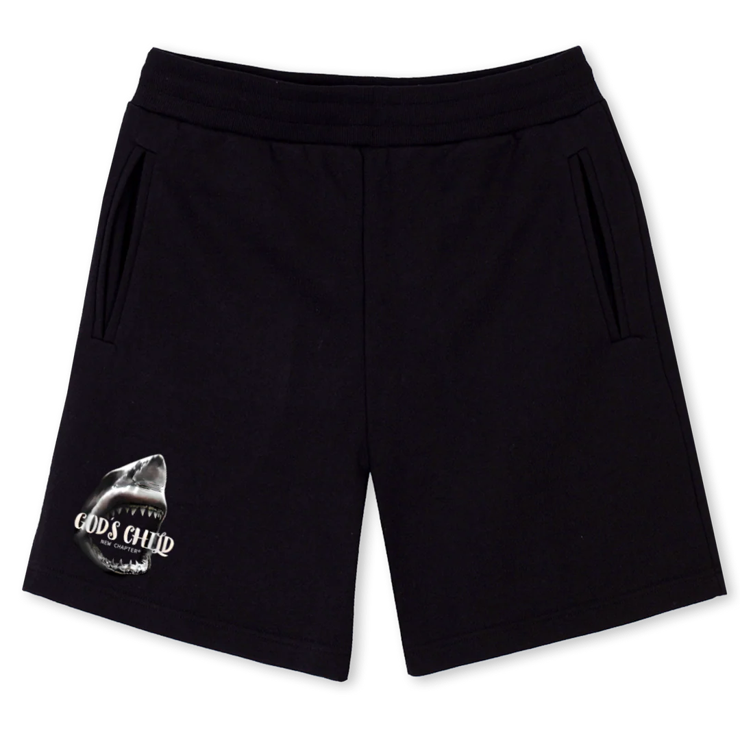 NC SHARK SHOR Black Sweatshorts.
