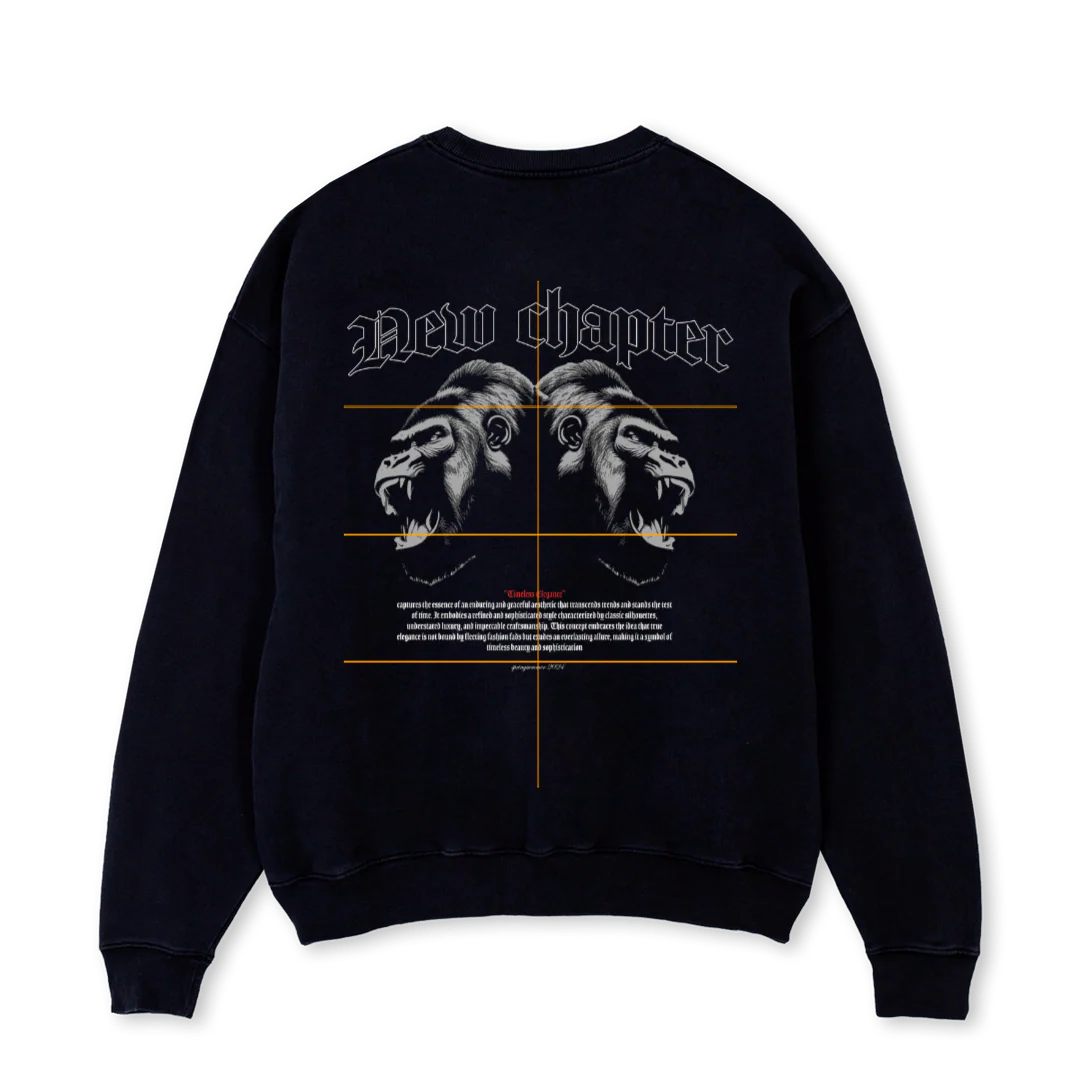NCMONK Black Oversized Crewneck Sweater. - Image 2