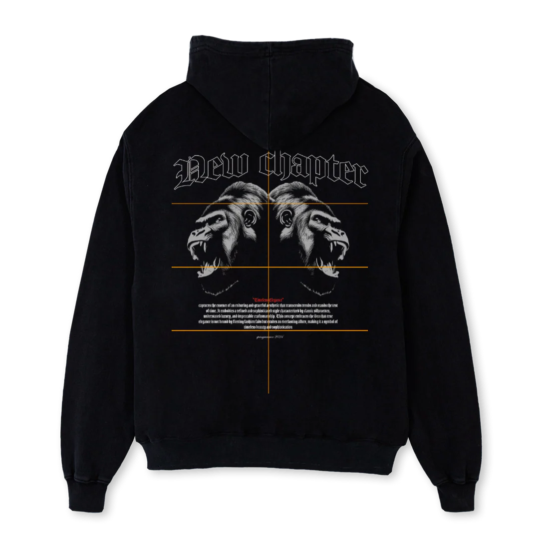 NCSWEATMONK Black Oversized Zipped Hoodie. - Image 2