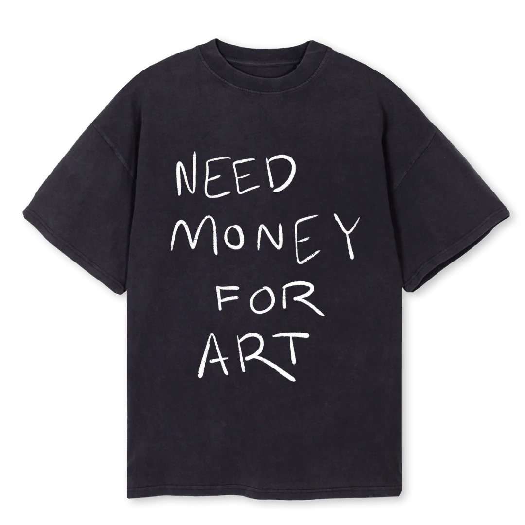 NEEDRASUNART Vintage Black Oversized Tee.