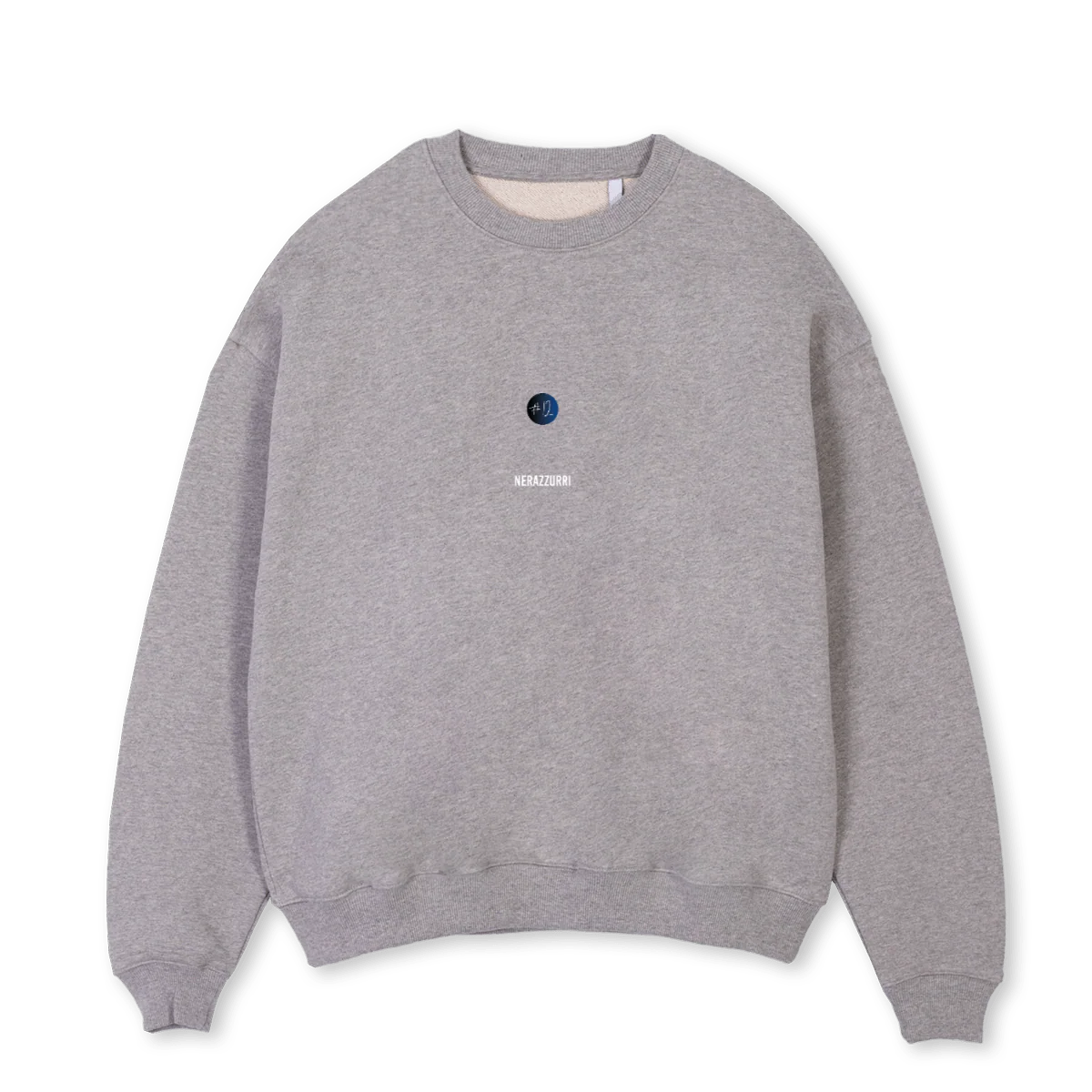 NERAZZURRITHREESWEAT Grey Marl Oversized Crewneck Sweater.