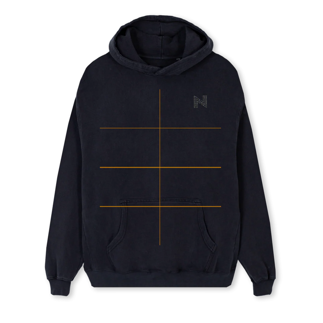 NERDYNOOBYBLACK Vintage Black Regular Hoodie.