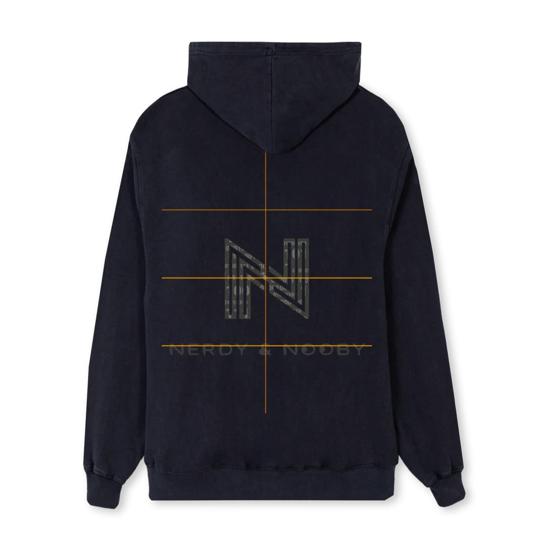 NERDYNOOBYBLACK Vintage Black Regular Hoodie. - Image 2