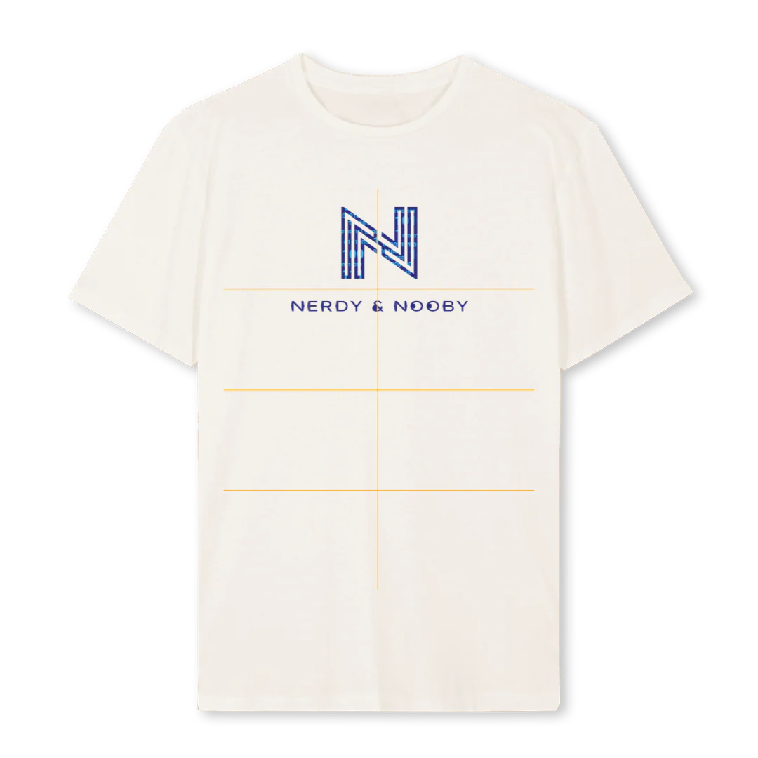 NERDYNOOBYBLUE Vintage White Regular Tee.