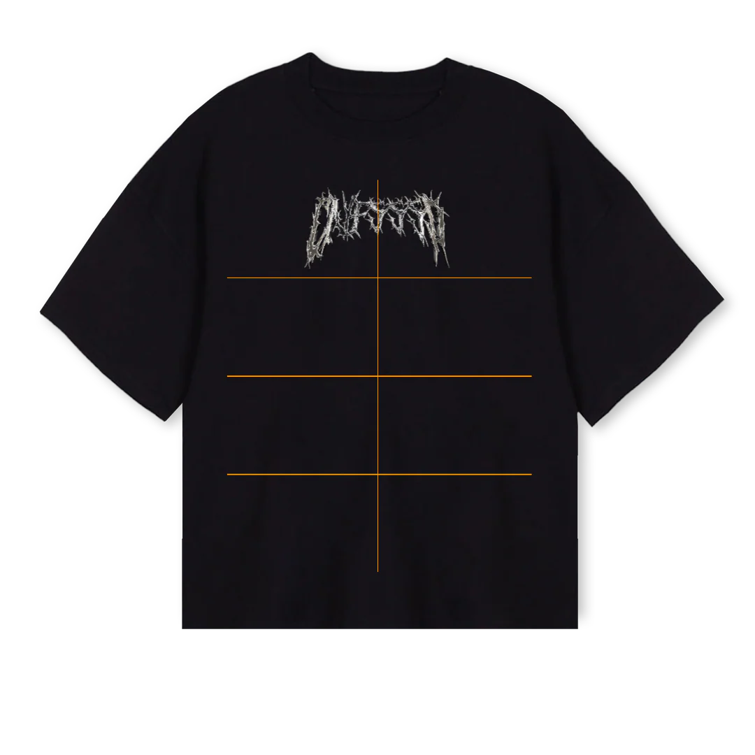 NEWMETAL Black Oversized Boxy Tee.