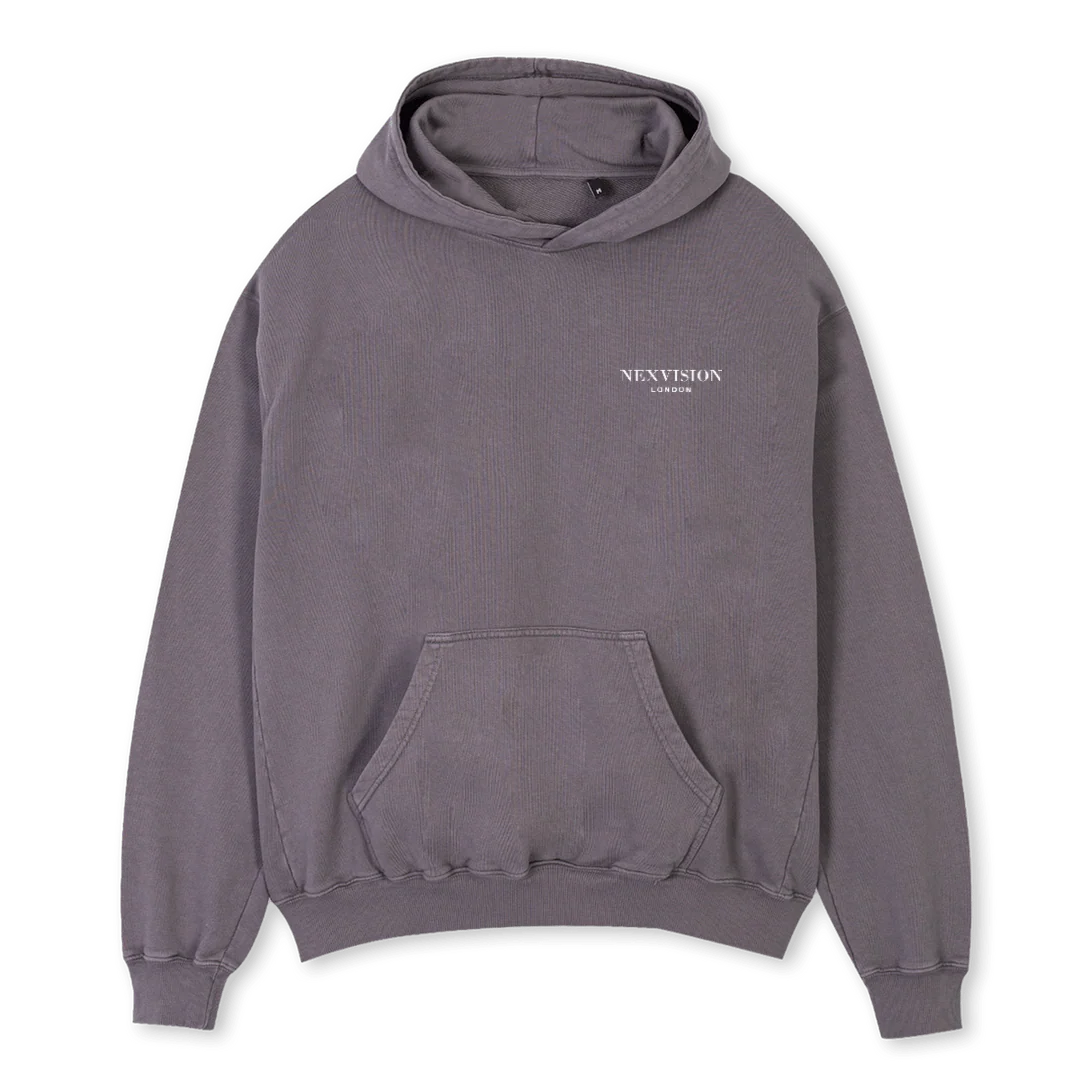 NEXVSIXTH Pigment Grey Oversized Hoodie.