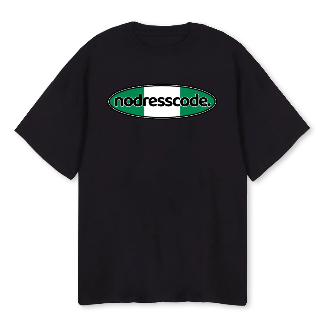 NIGERIA SECOND Black Oversized Tee.