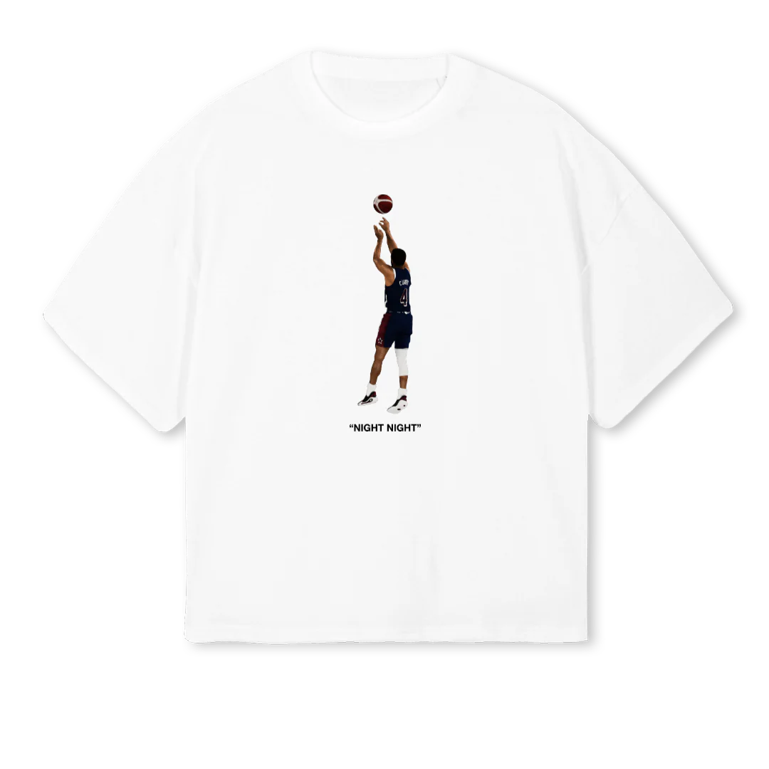 NIGHT White Oversized Boxy Tee.