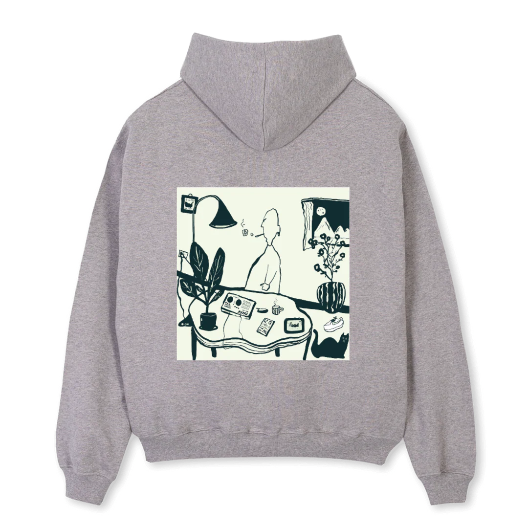 NIGHTMARESONWAX Grey Marl Oversized Hoodie. - Image 2