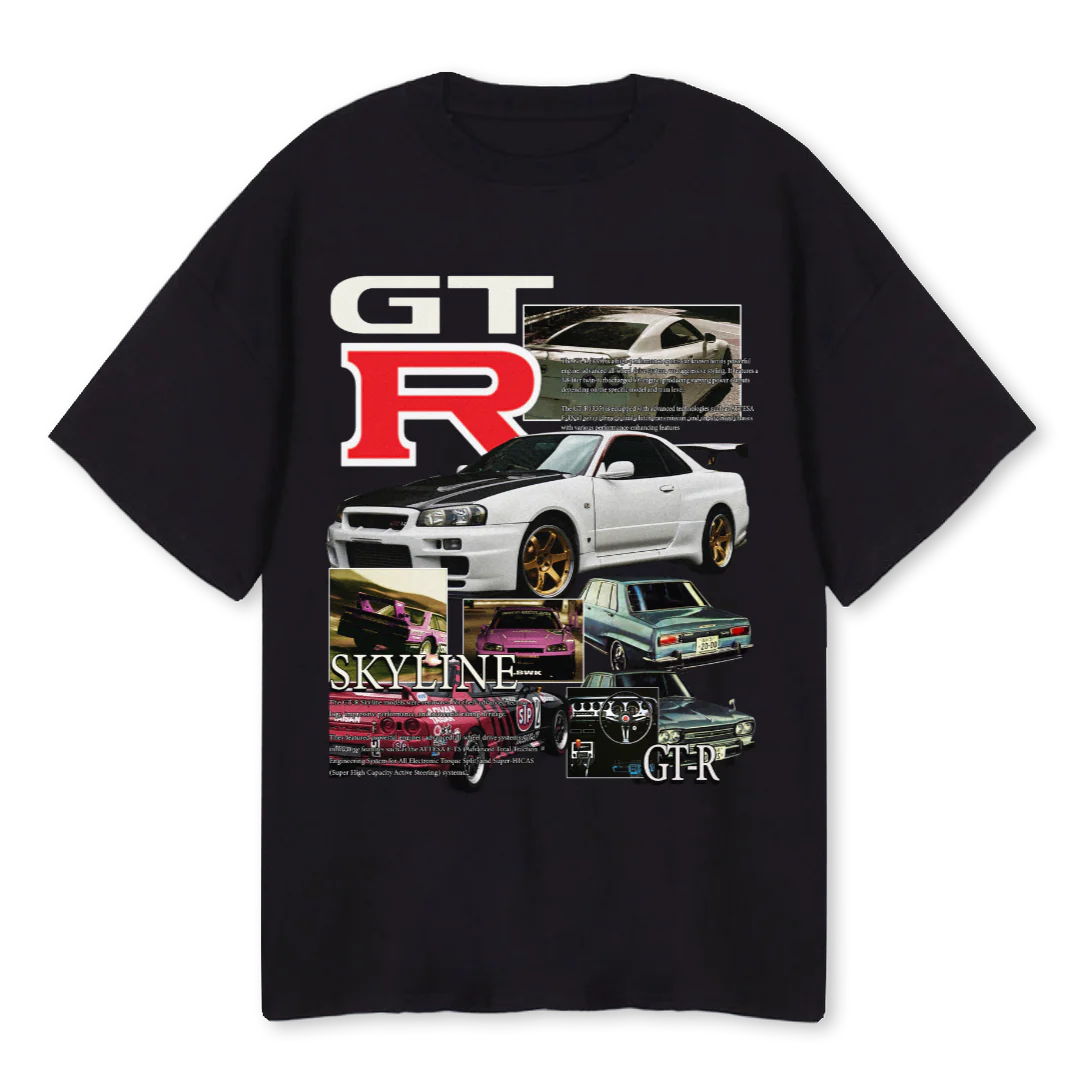 NISSAN GTR Black Oversized Tee.