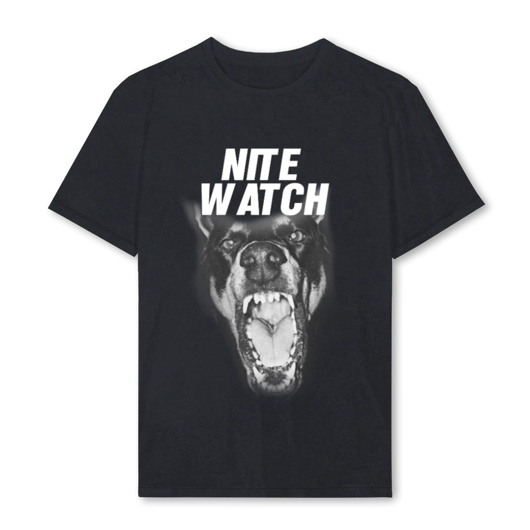 NITE WATCH Vintage Black Regular Tee.