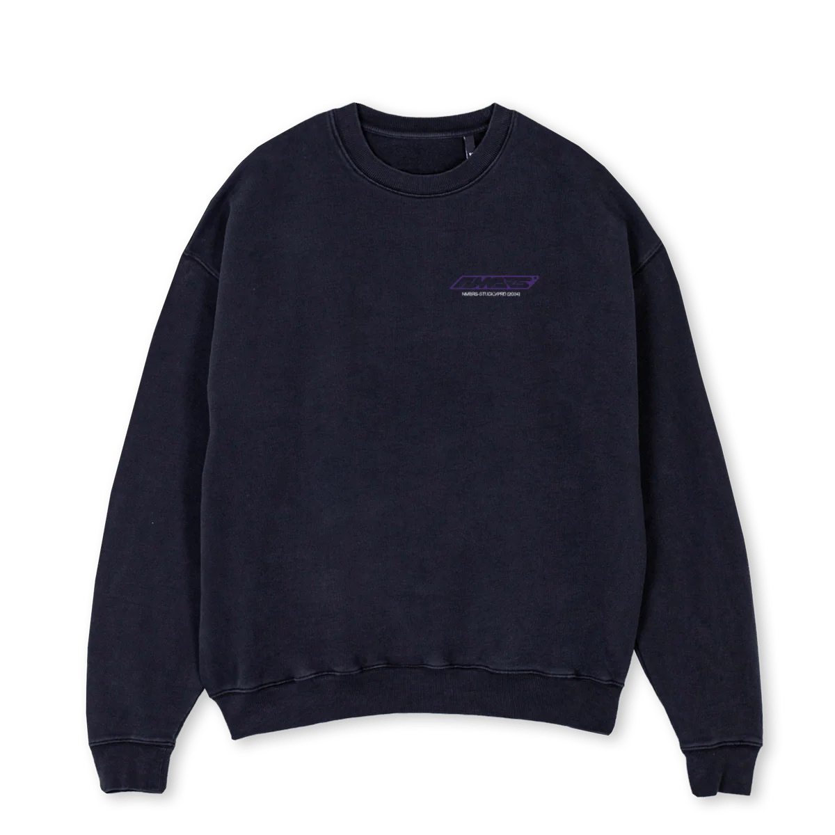 NMBRSOVRSZCREWPRPL Vintage Black Oversized Crewneck Sweater.