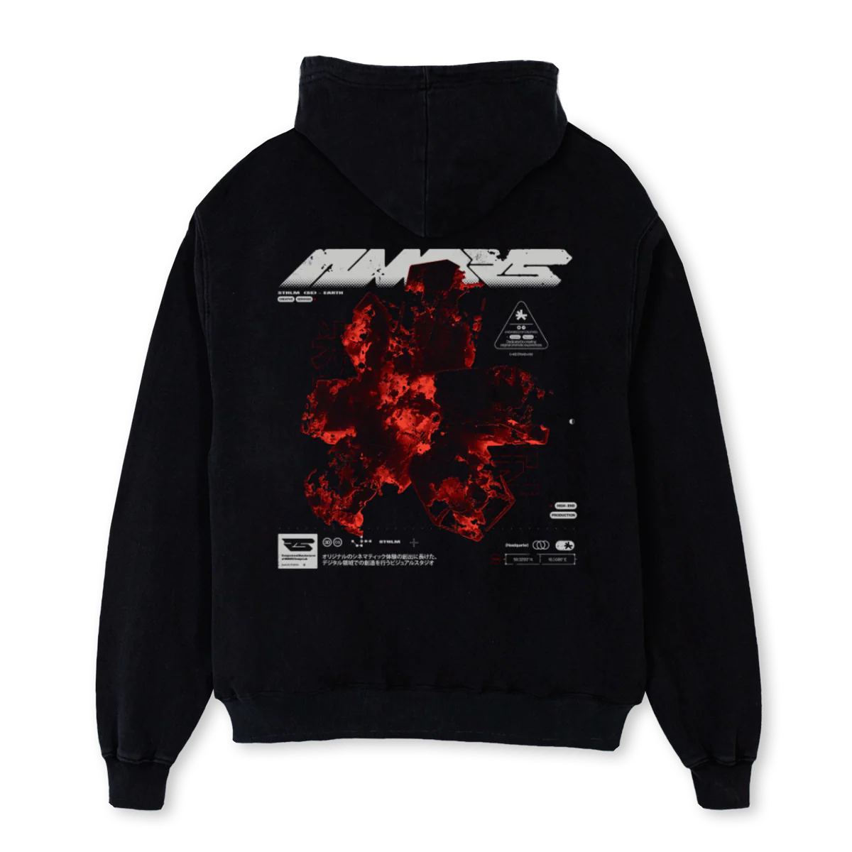 NMBRSREDBLKHOODIE Black Oversized Hoodie. - Image 2