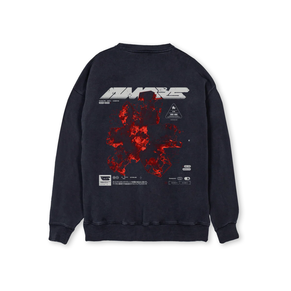 NMBRSRGLRCREWRED Vintage Black Regular Crewneck Sweater. - Image 2