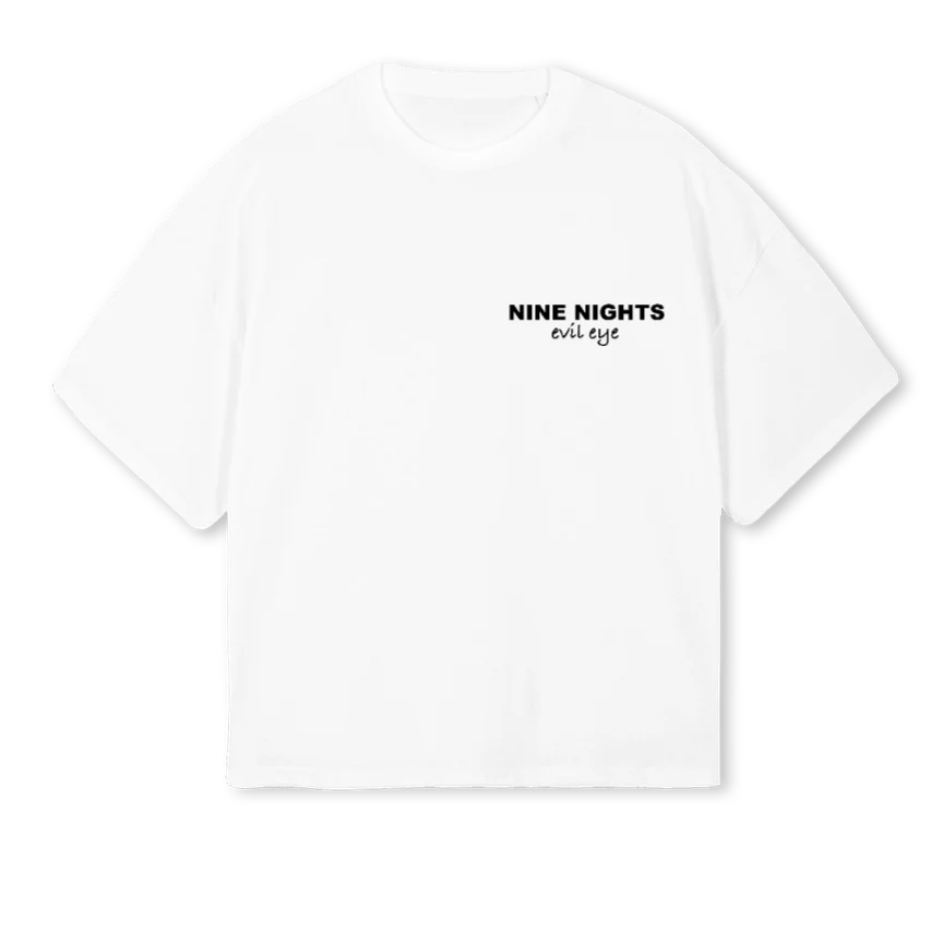 NNEVILEYE White Oversized Boxy Tee.