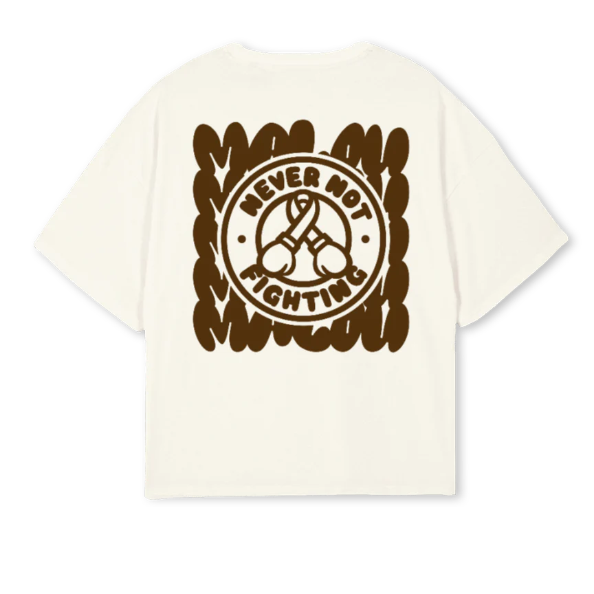 NNFONET Cream Oversized Boxy Tee. - Image 2