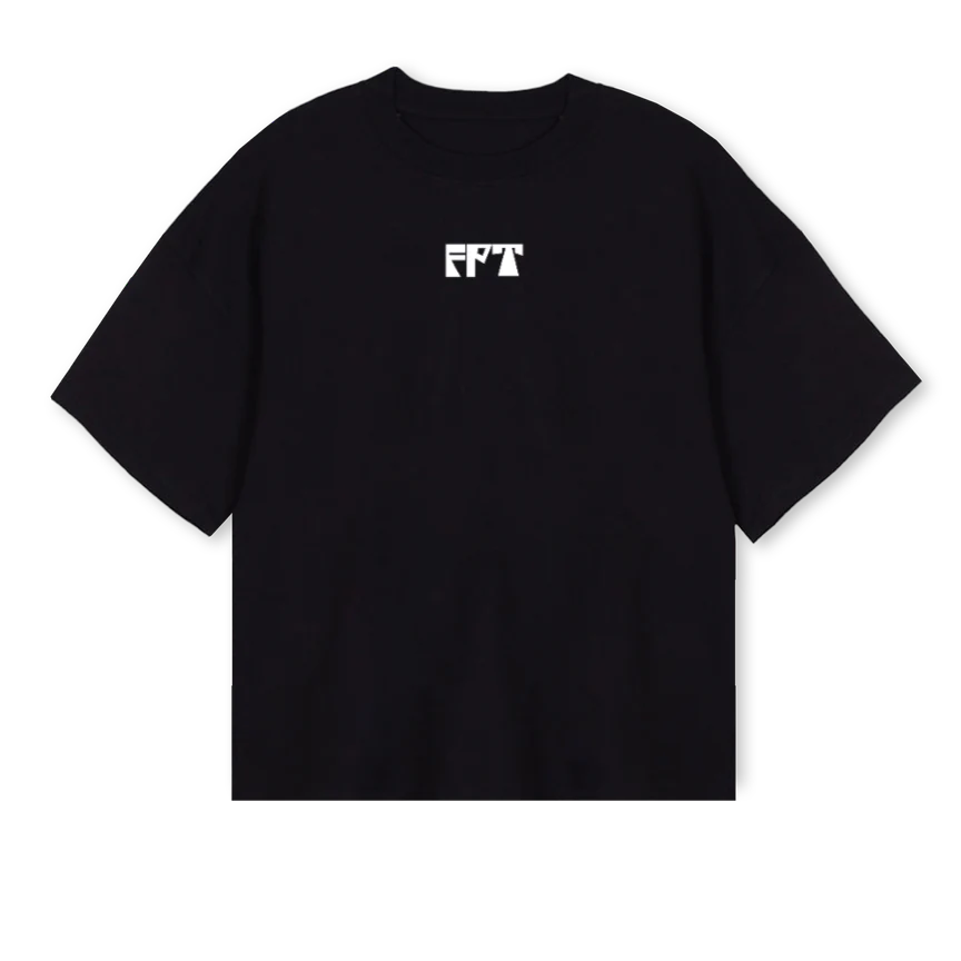 NO HEALING Black Oversized Boxy Tee.
