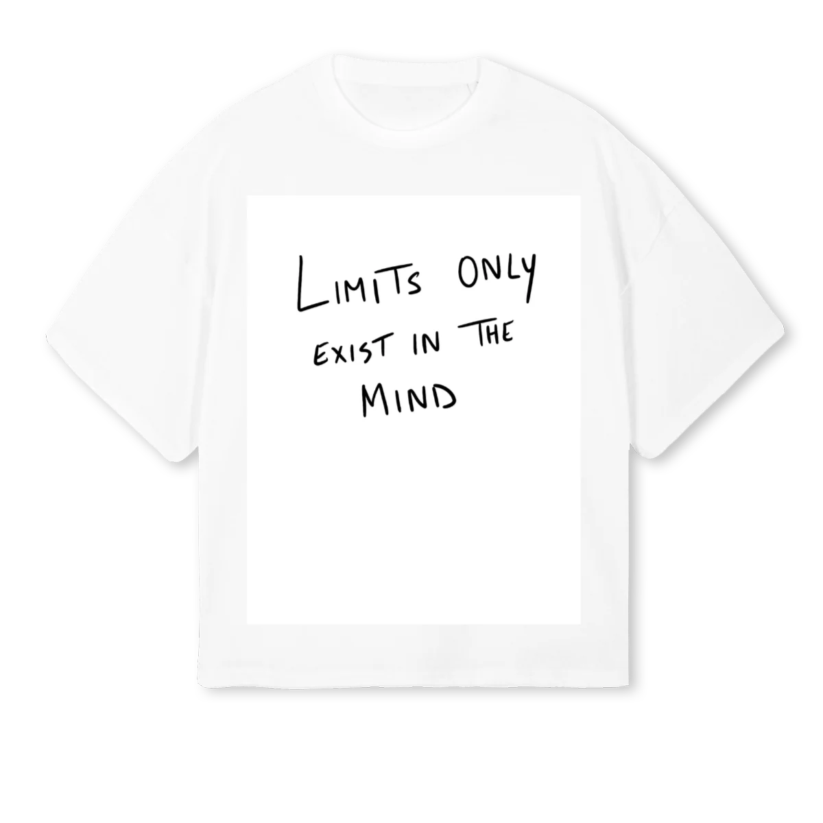 NO LIMITS White Oversized Boxy Tee.