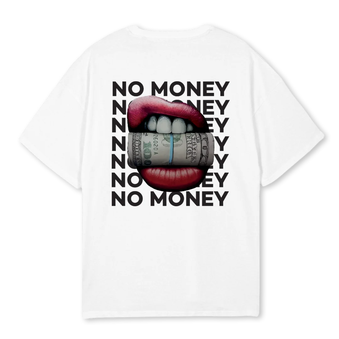 NO MONEY White Oversized Tee. - Image 2