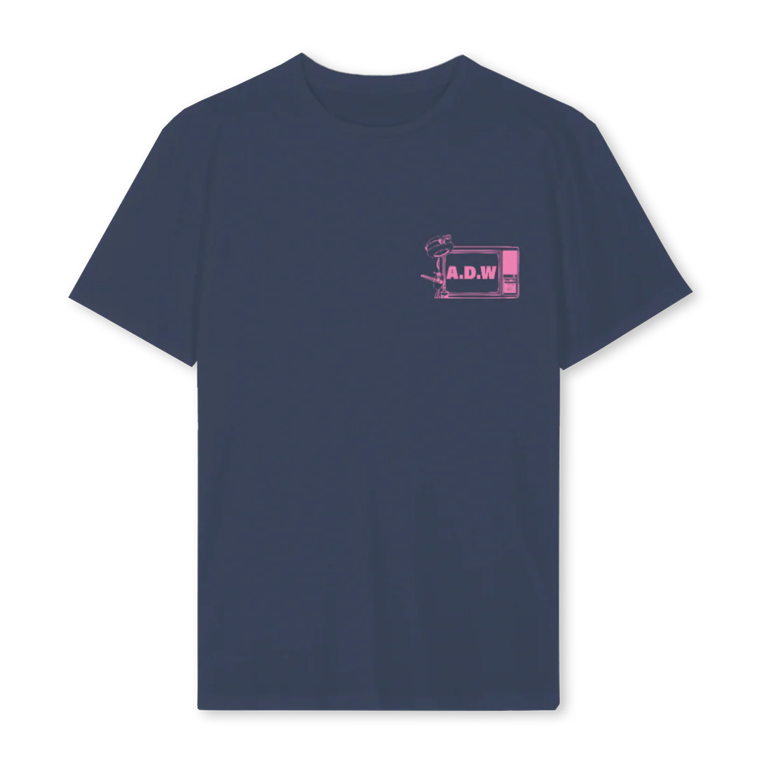 ADWLIVELTBLU_NV Navy Blue Regular Tee.