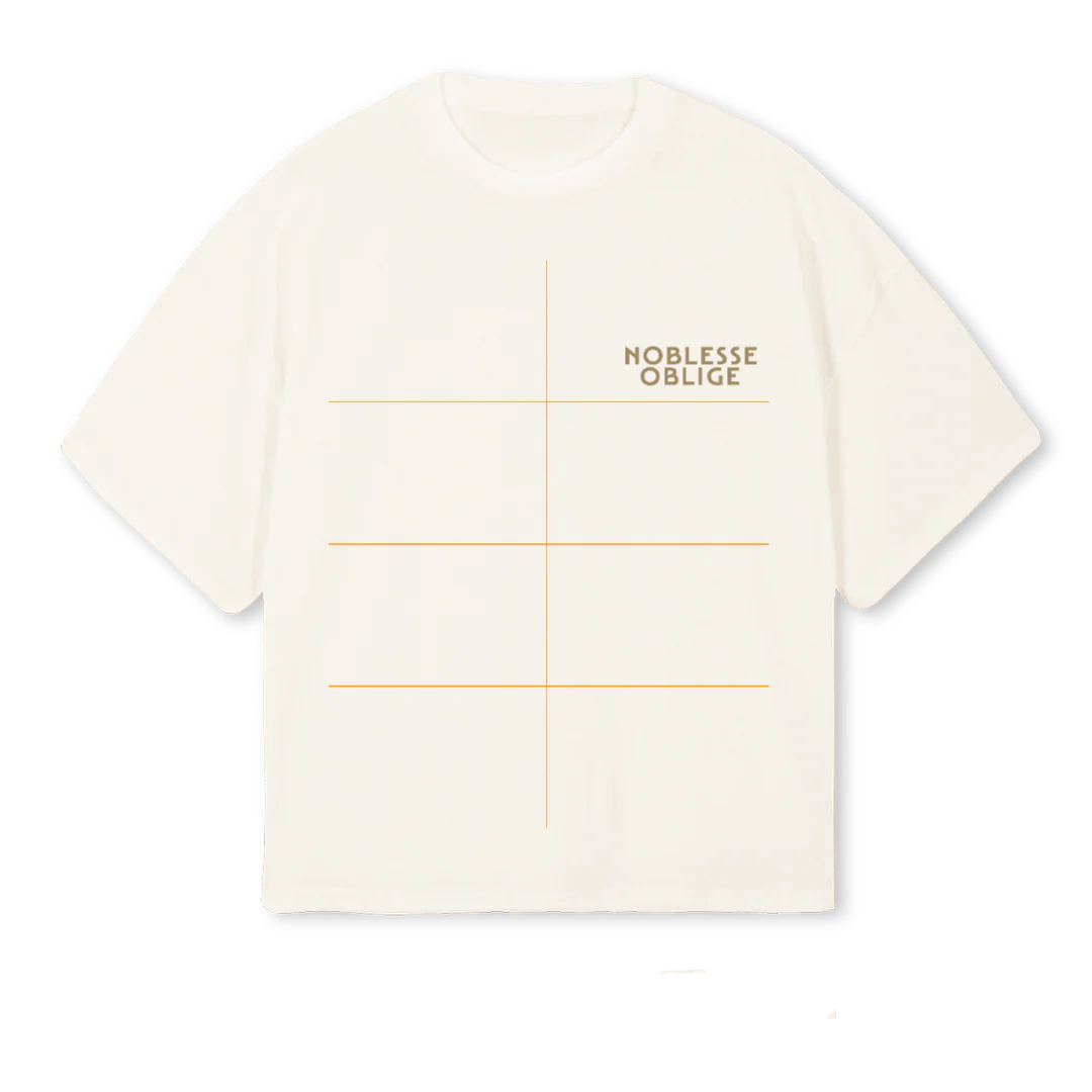 NOBLESSE_2 Vintage White Oversized Boxy Tee.
