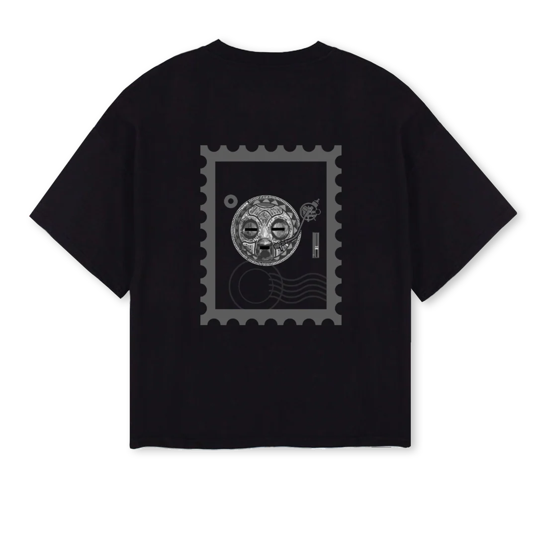 NOBLIGEBLCKGREYVINL Black Oversized Boxy Tee. - Image 2