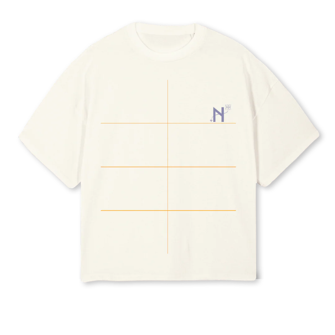 NOBLIGECRPURTIMEISM Cream Oversized Boxy Tee.