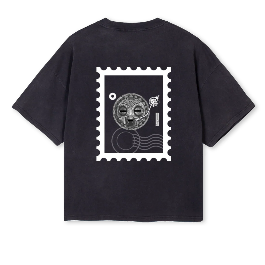 NOBLIGEVINBLCKWVINYL Vintage Black Oversized Boxy Tee. - Image 2