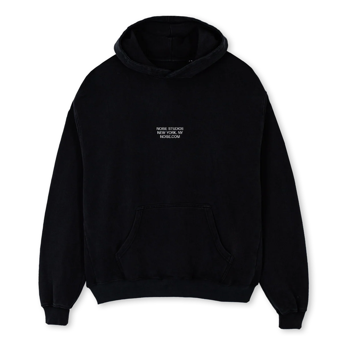 NOISEINTERN Black Oversized Hoodie.