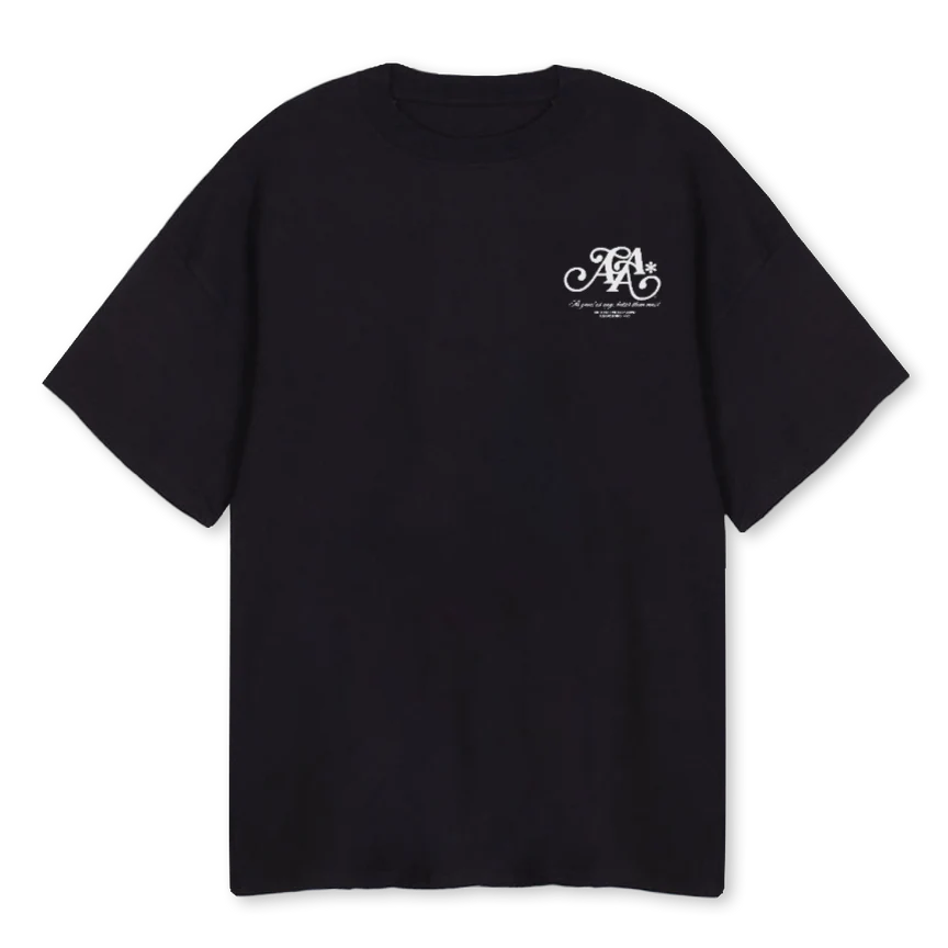 AGAAAPLE3 Black Oversized Tee