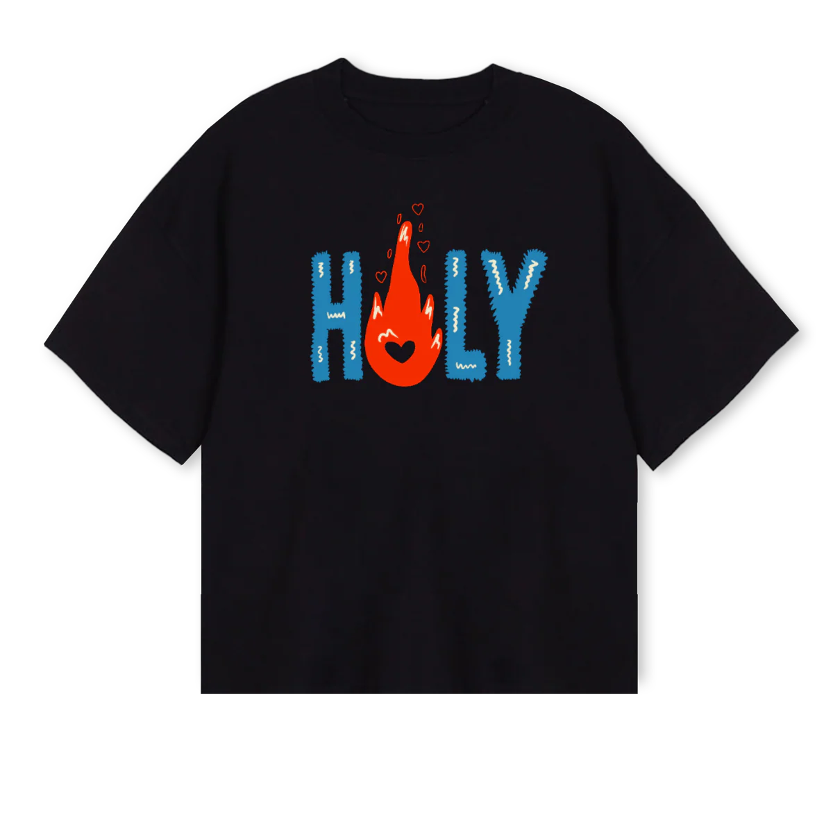 NOONEHOLYSHIRT Black Oversized Boxy Tee.