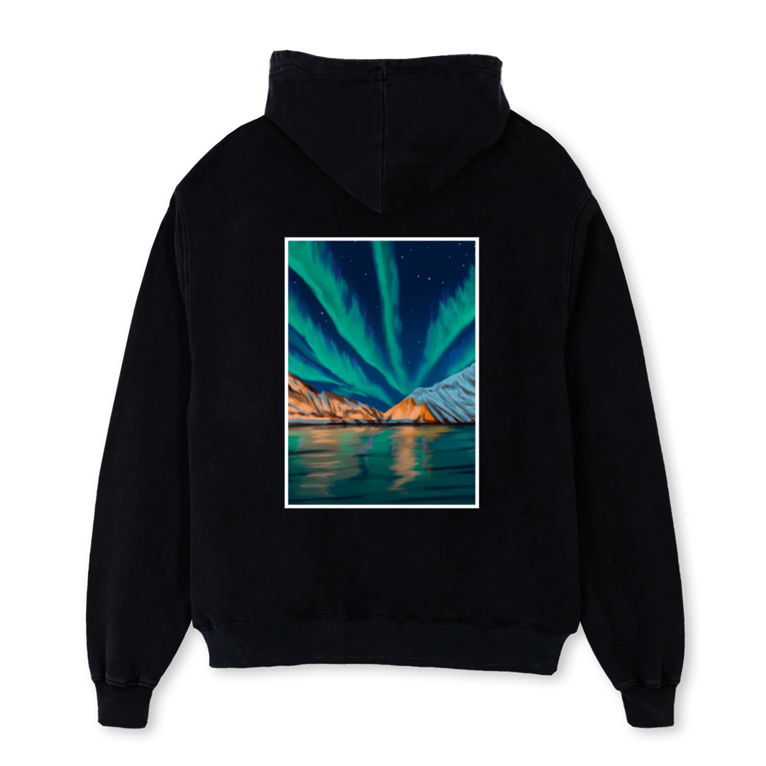 NOORDENLICHTHOODIE Black Oversized Hoodie. - Image 2
