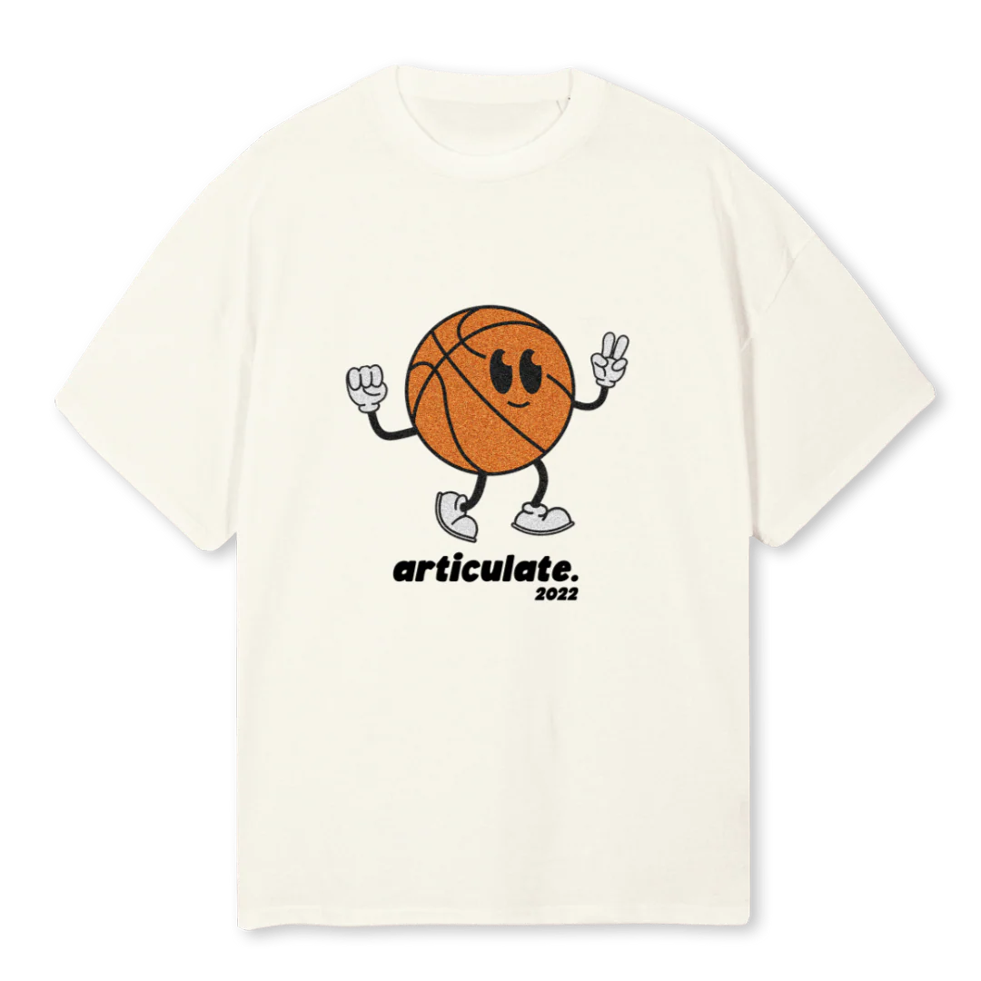 NOSTALGIA Cream Oversized Tee.