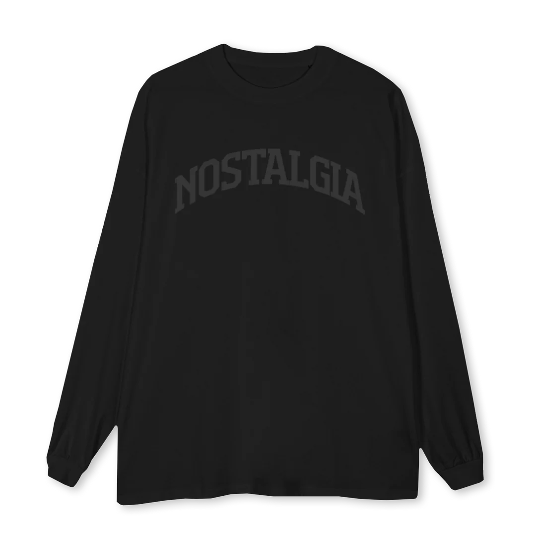 NOSTALGIAGRAY Black Oversized LS Tee.
