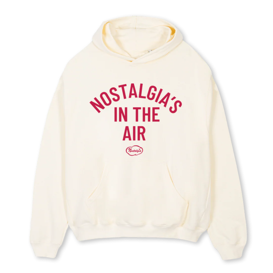 NOSTALGIASINTHEAIR Cream Oversized Hoodie.