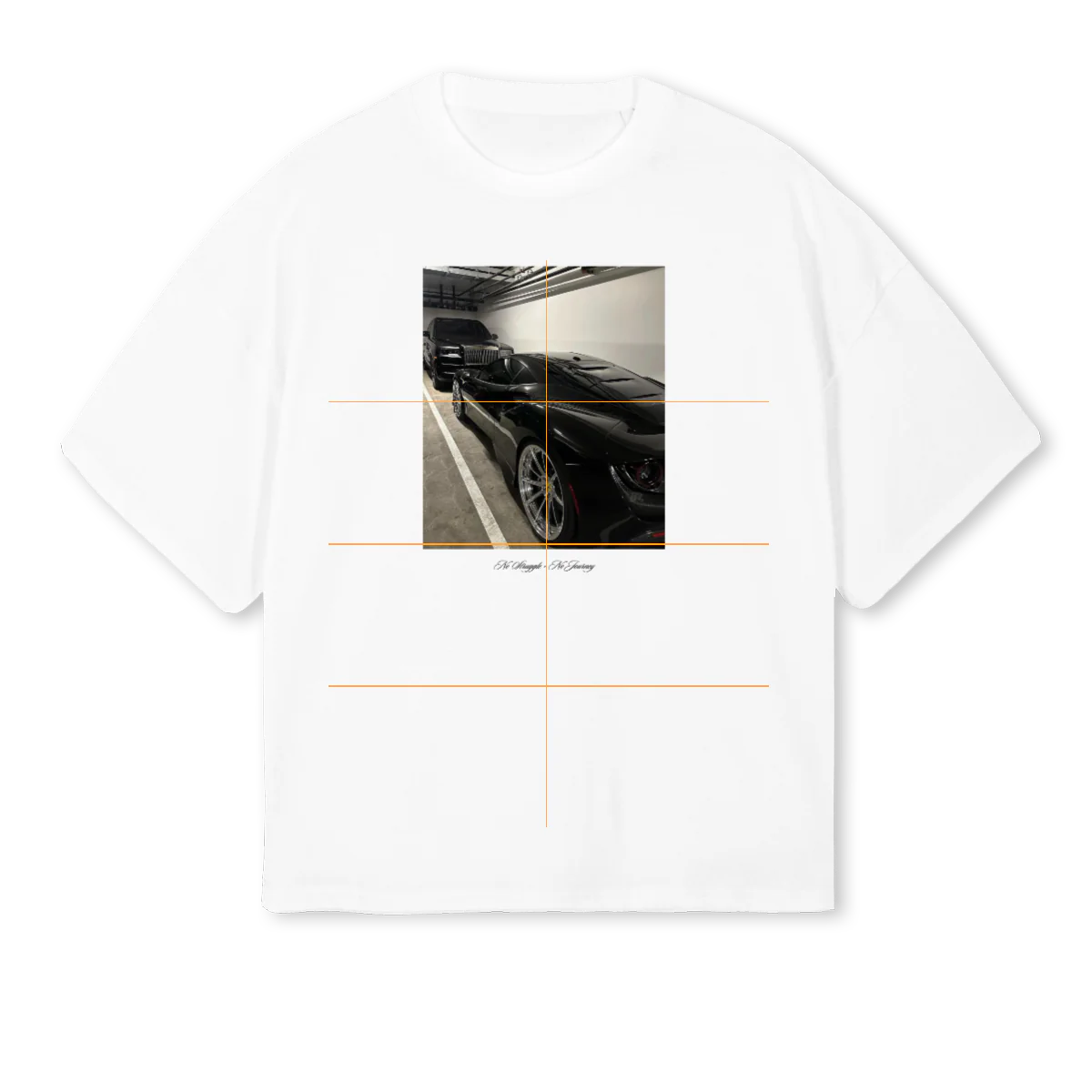 NOSTRUGGLENOJOURNEY White Oversized Boxy Tee.
