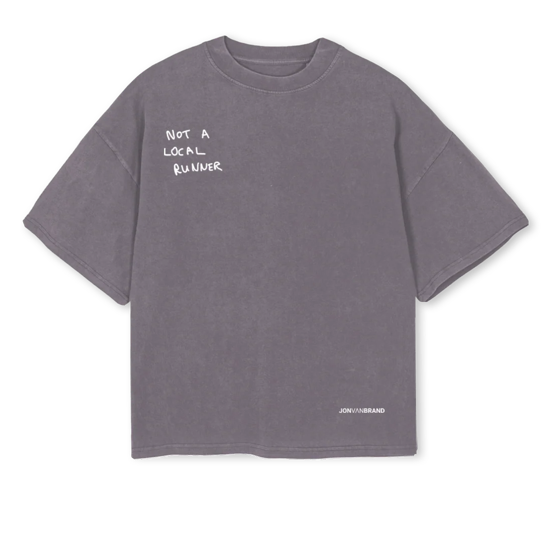 NOTALORUNNERGREY Pigment Grey Oversized Boxy Tee.