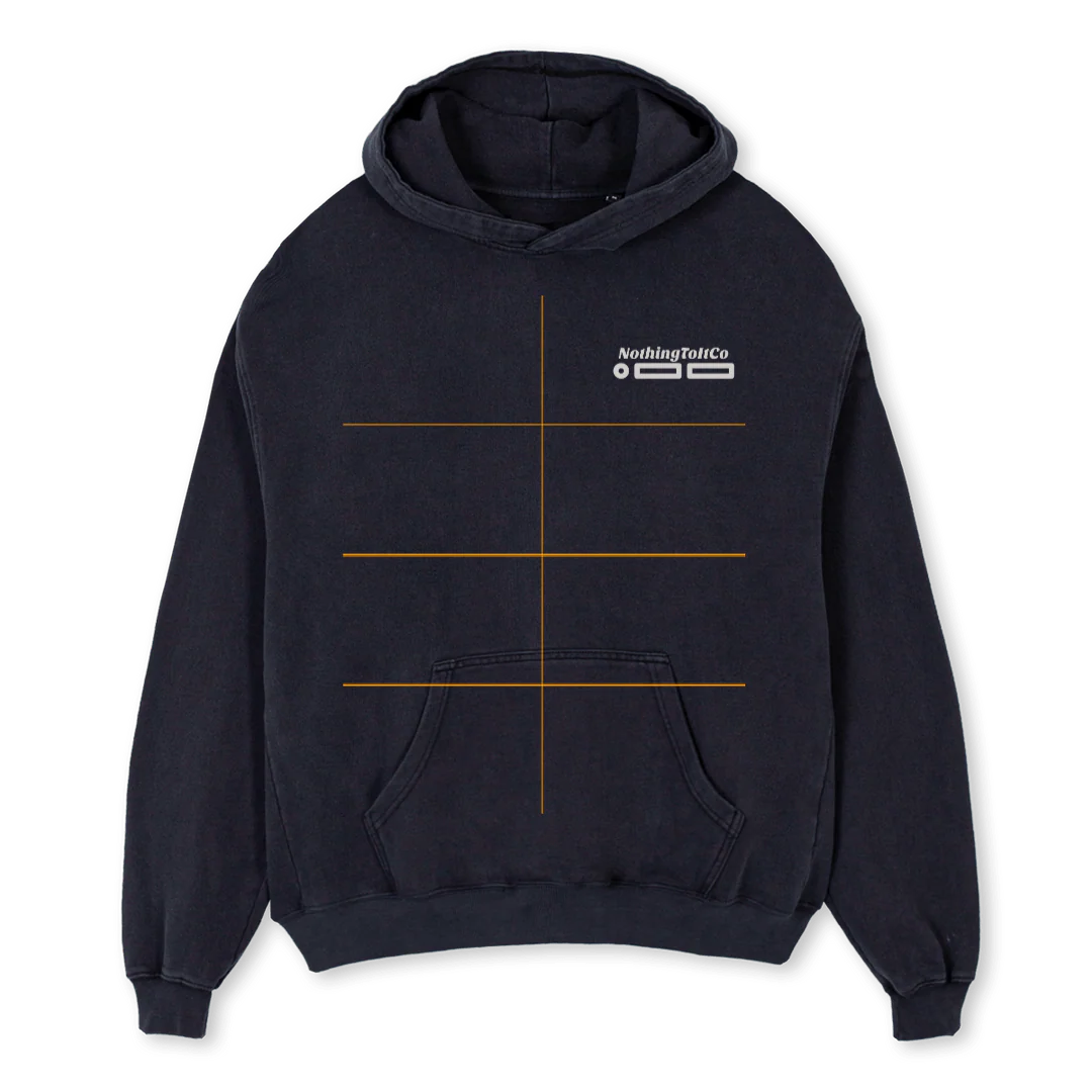 NOTHINGTOITCO Vintage Black Oversized Hoodie.