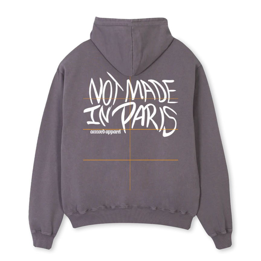 NOTMADEINPARIS Pigment Grey Oversized Hoodie. - Image 2