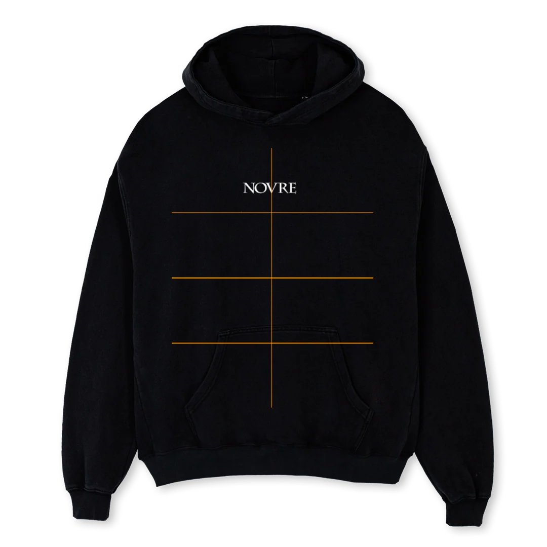 NOVREDROPDOWN Black Oversized Hoodie.