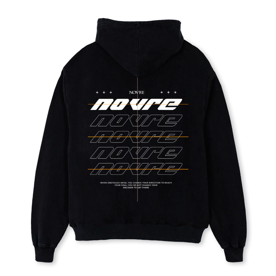 NOVREDROPDOWN Black Oversized Hoodie. - Image 2