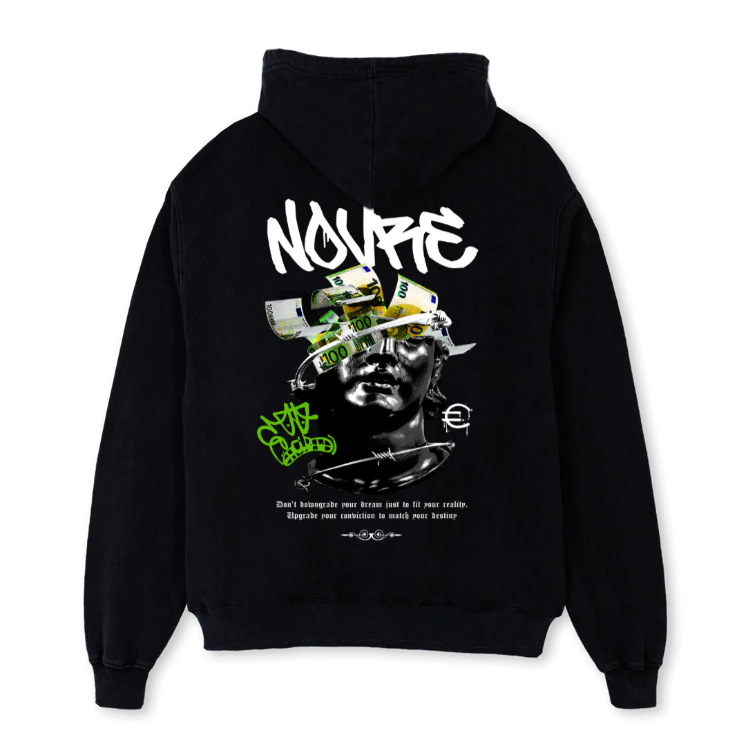 NOVREGRAFITTI Black Oversized Hoodie. - Image 2