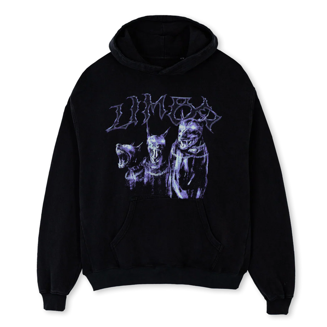 NOWARNING Black Oversized Hoodie.