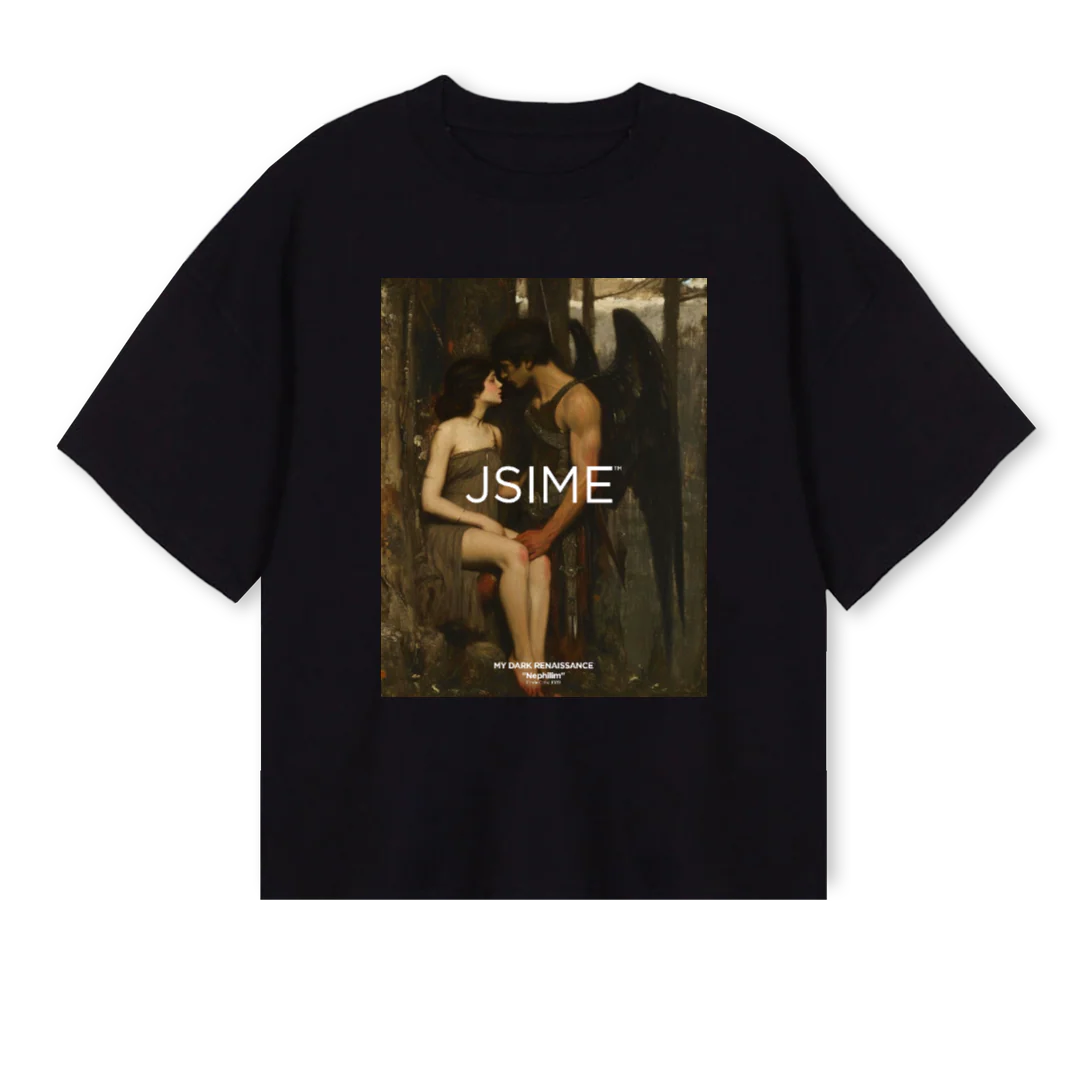 NPH_B  Black Oversized Boxy Tee.